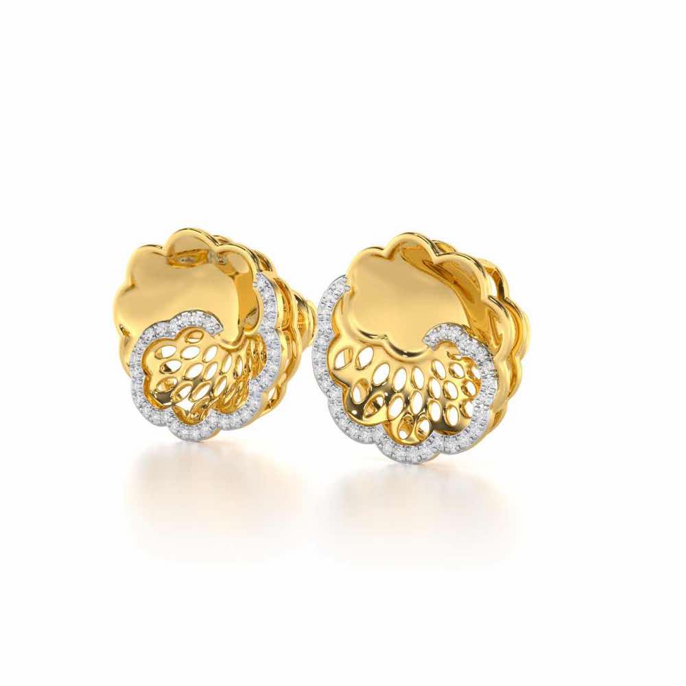 Effulgent Grace Silver Earrings - Yellow Gold - Image 3