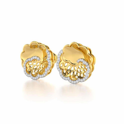 Effulgent Grace Silver Earrings - Yellow Gold - Image 3