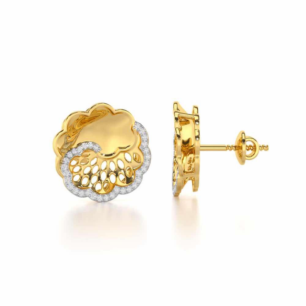 Effulgent Grace Silver Earrings - Yellow Gold - Image 4
