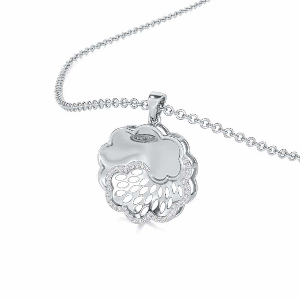 Effulgent Grace Silver Pendant - White Gold - Image 2