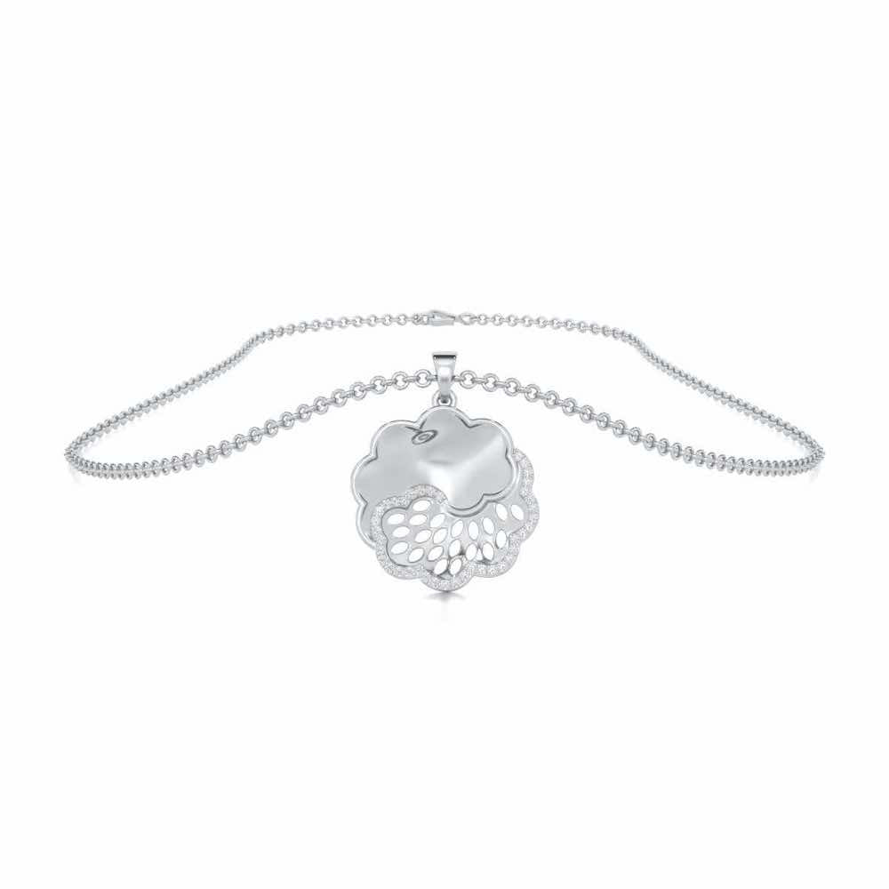 Effulgent Grace Silver Pendant - White Gold - Image 3
