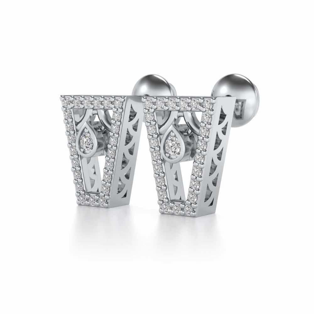 Egyptian Bliss Silver Earrings - White Gold - Image 3