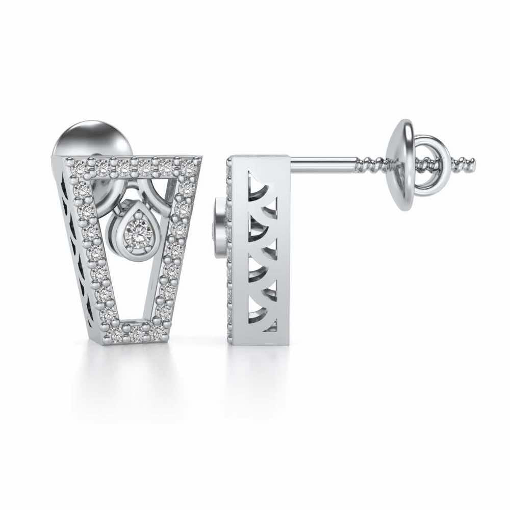 Egyptian Bliss Silver Earrings - White Gold - Image 4