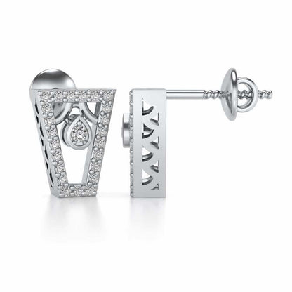 Egyptian Bliss Silver Earrings - White Gold - Image 4