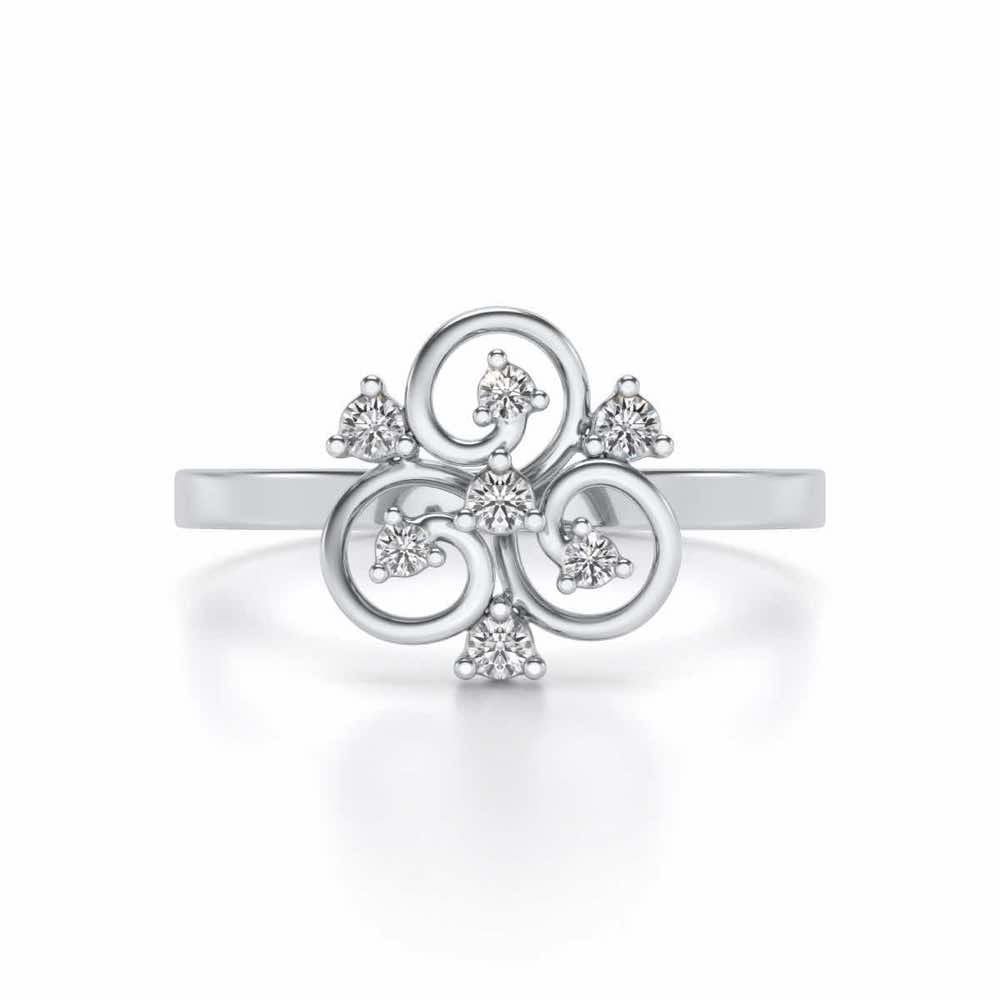 Ekani Silver Ring - White Gold - Image 4