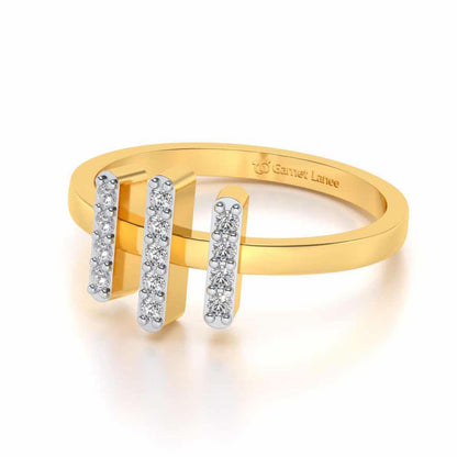 Ekanta Silver Ring - Yellow Gold - Image 2