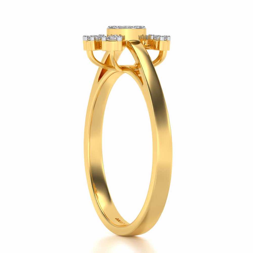 Ekta Silver Ring - Yellow Gold - Image 3