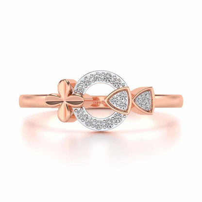 Ela Silver Ring - Rose Gold - Image 4
