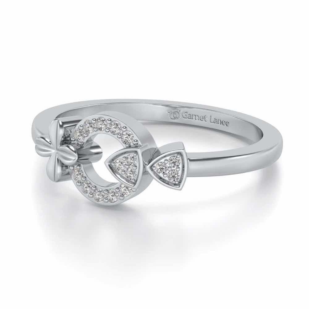 Ela Silver Ring - White Gold - Image 2