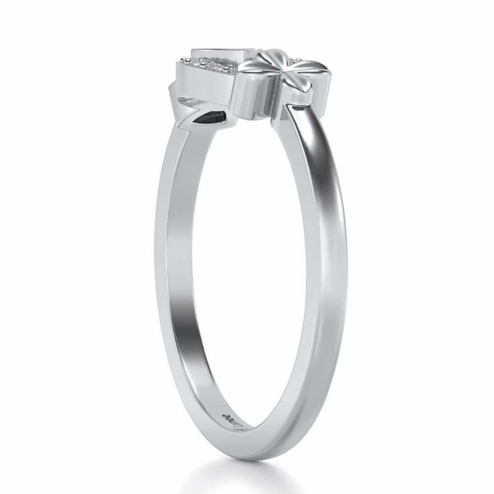 Ela Silver Ring - White Gold - Image 3