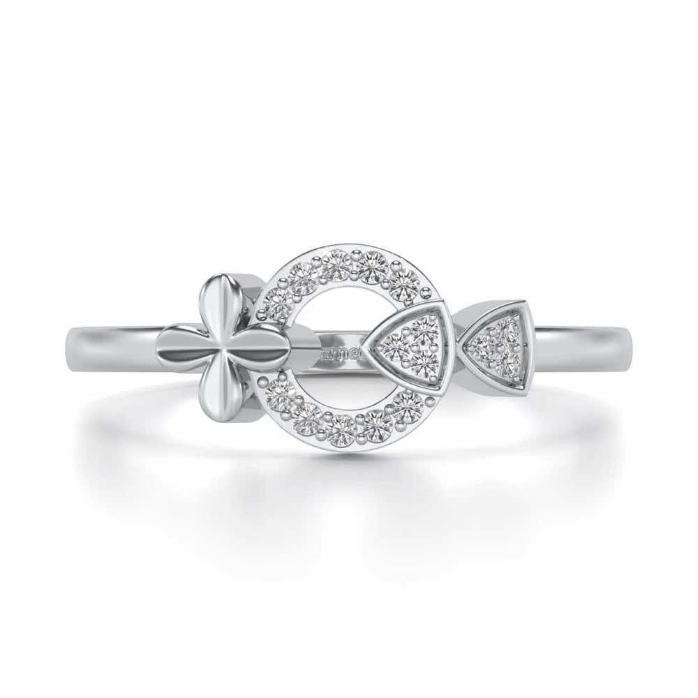 Ela Silver Ring - White Gold - Image 4