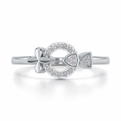 Ela Silver Ring - White Gold - Image 4