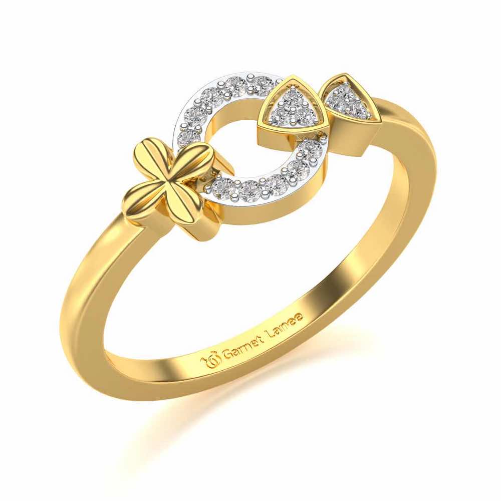 Ela Silver Ring - Yellow Gold - Image 1