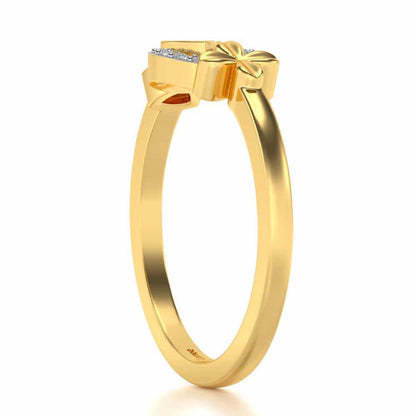 Ela Silver Ring - Yellow Gold - Image 3