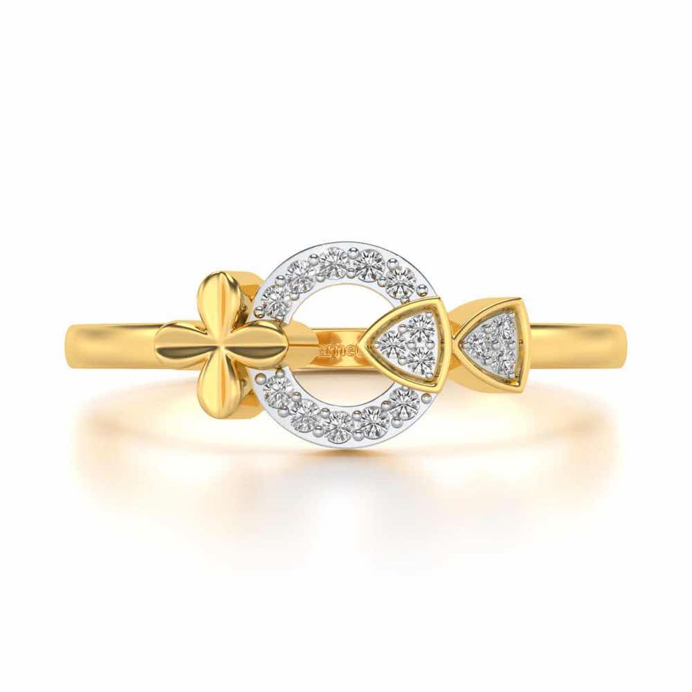 Ela Silver Ring - Yellow Gold - Image 4