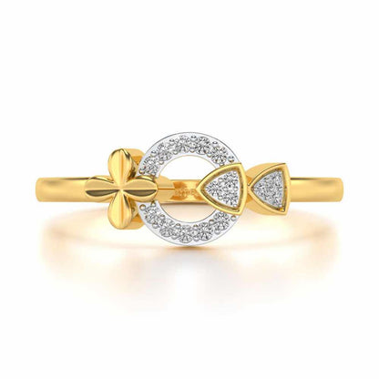 Ela Silver Ring - Yellow Gold - Image 4