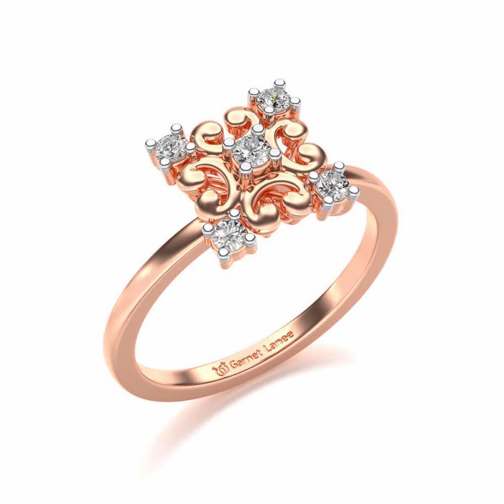 Elan Silver Ring - Rose Gold - Image 1