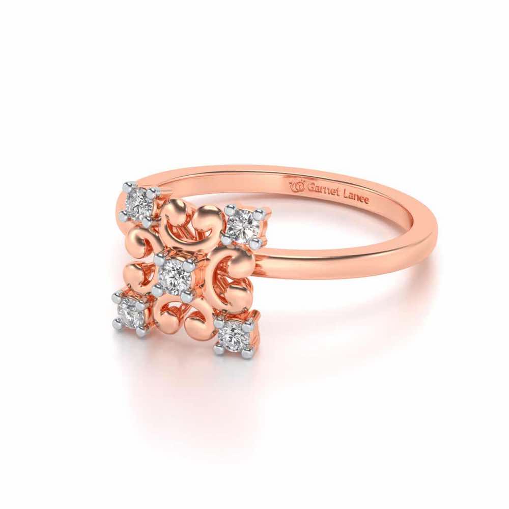Elan Silver Ring - Rose Gold - Image 2