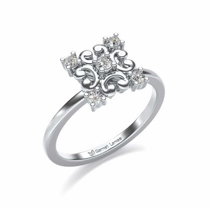 Elan Silver Ring - White Gold - Image 1