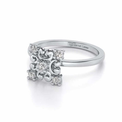Elan Silver Ring - White Gold - Image 2