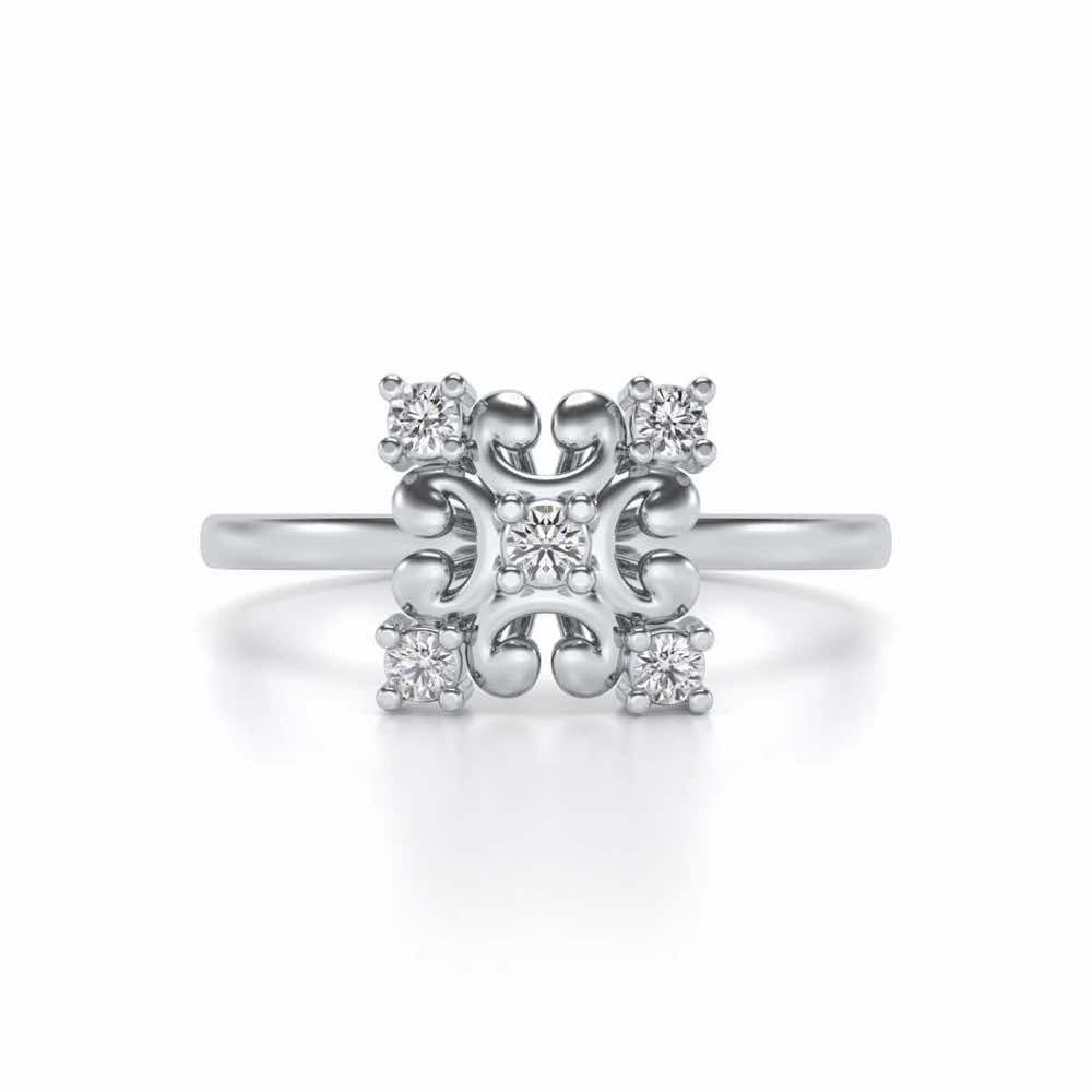 Elan Silver Ring - White Gold - Image 4