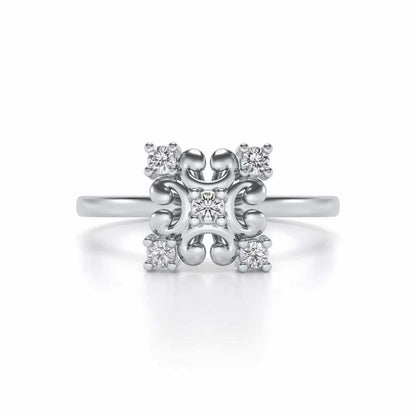 Elan Silver Ring - White Gold - Image 4