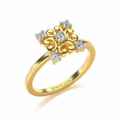 Elan Silver Ring - Yellow Gold - Image 1