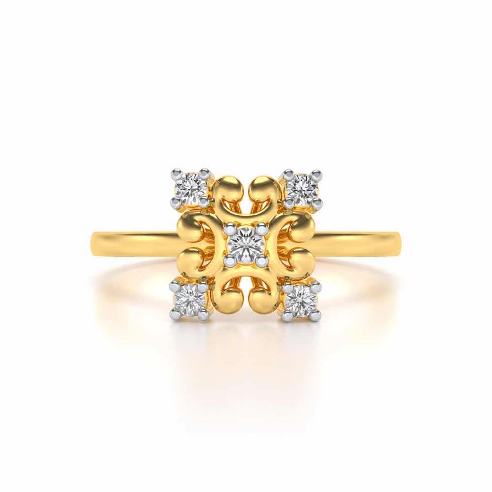 Elan Silver Ring - Yellow Gold - Image 4