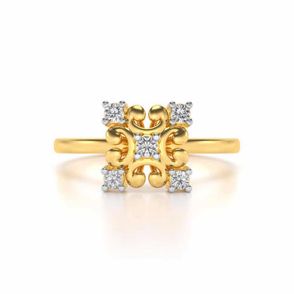 Elan Silver Ring - Yellow Gold - Image 4
