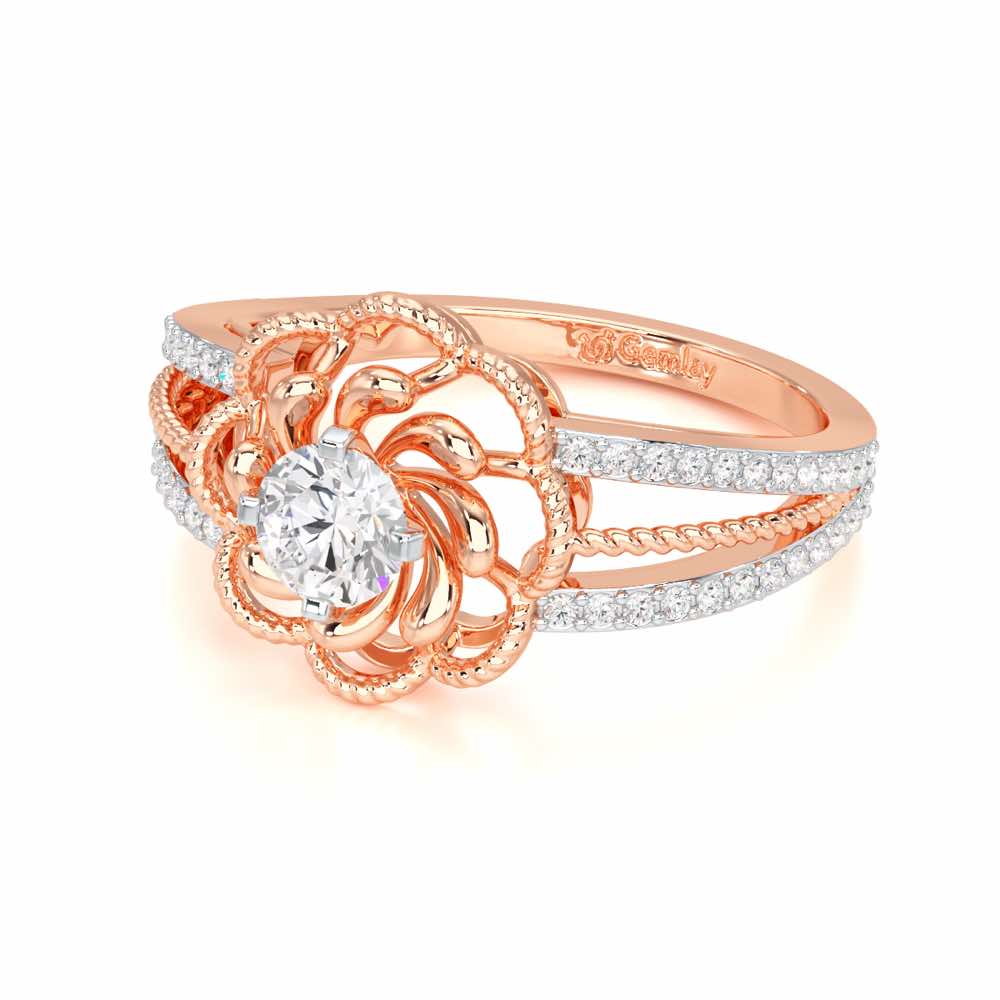 Elegance Bloom Solitaire Ring - Rose Gold - Image 2