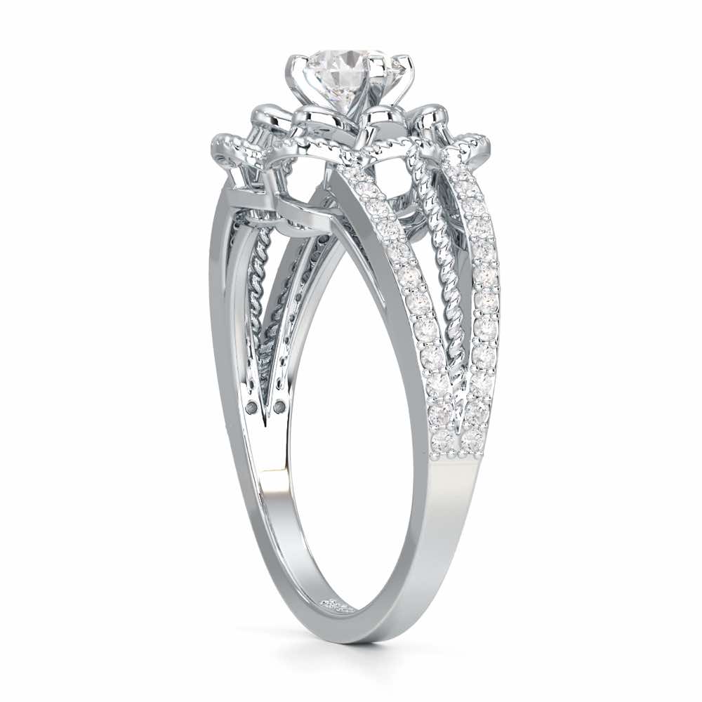 Elegance Bloom Solitaire Ring - White Gold - Image 3
