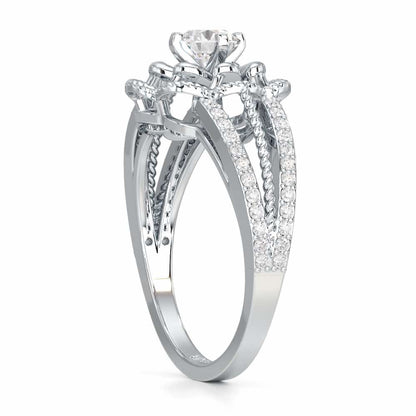 Elegance Bloom Solitaire Ring - White Gold - Image 3