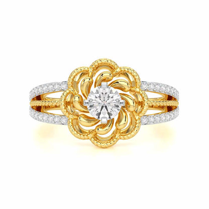 Elegance Bloom Solitaire Ring - Yellow Gold - Image 4