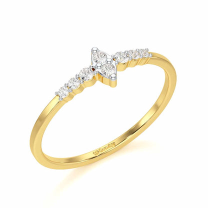 Elegance Silver Ring - Yellow Gold - Image 1