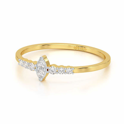 Elegance Silver Ring - Yellow Gold - Image 2