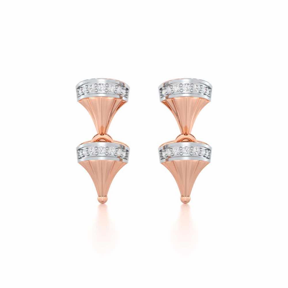 Elegance Gem Silver Earrings - Rose Gold - Image 1