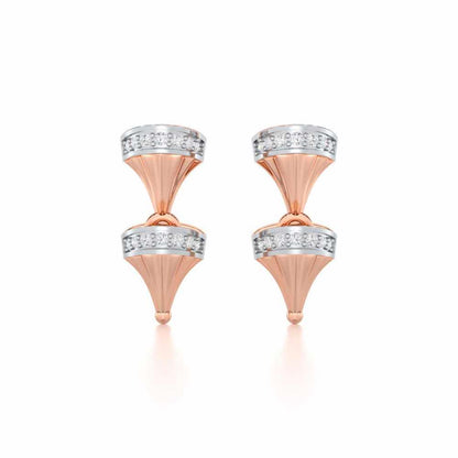 Elegance Gem Silver Earrings - Rose Gold - Image 1