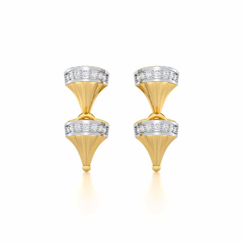 Elegance Gem Silver Earrings - Yellow Gold - Image 1