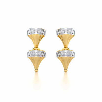 Elegance Gem Silver Earrings - Yellow Gold - Image 1