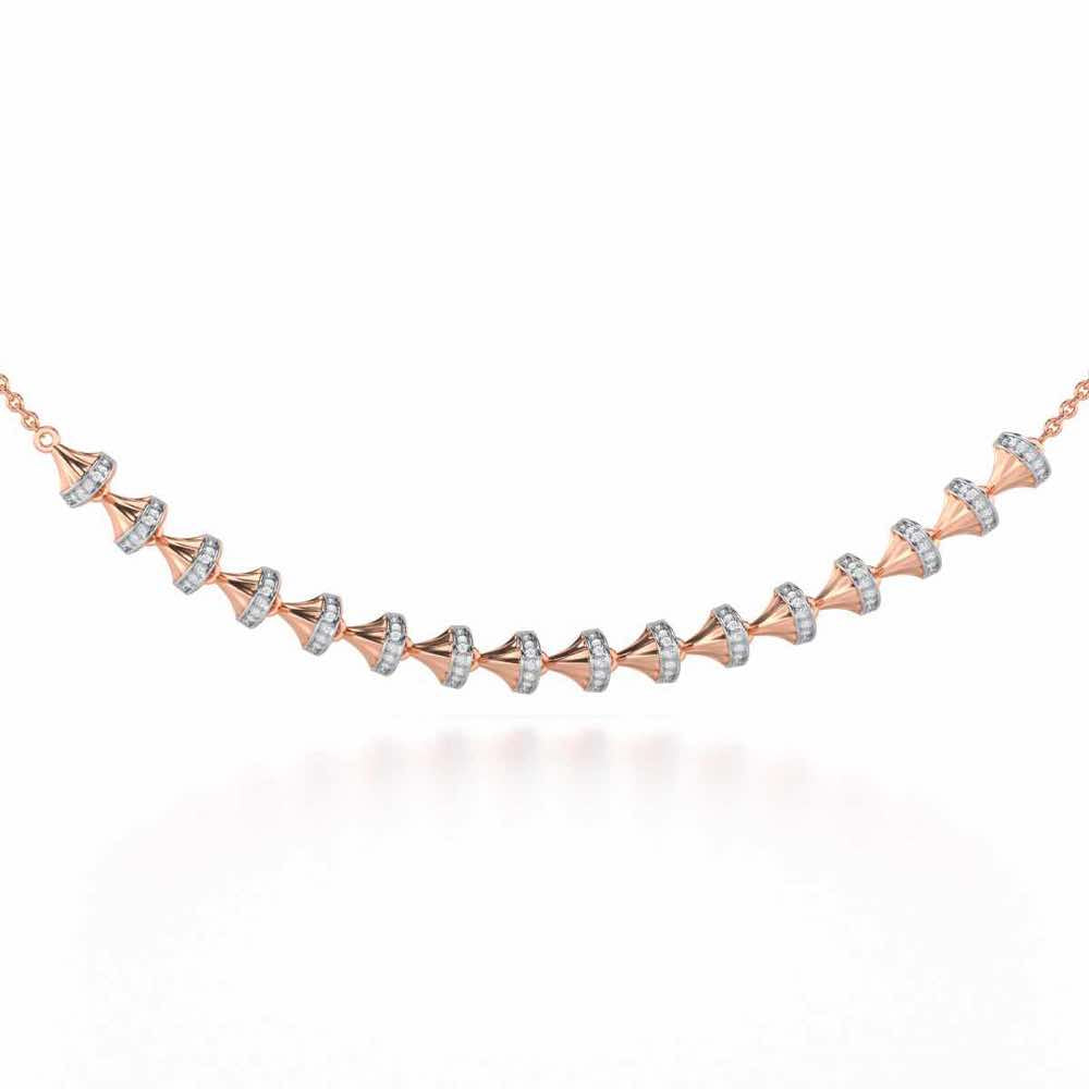 Elegance Gem Silver Necklace - Rose Gold - Image 1