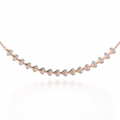 Elegance Gem Silver Necklace - Rose Gold - Image 1