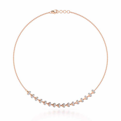 Elegance Gem Silver Necklace - Rose Gold - Image 2