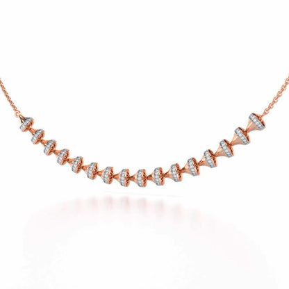 Elegance Gem Silver Necklace - Rose Gold - Image 3