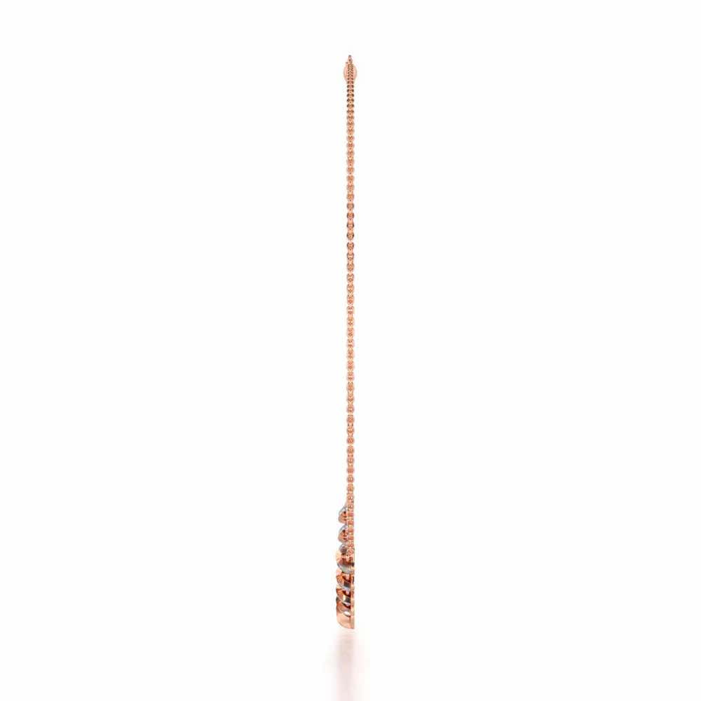 Elegance Gem Silver Necklace - Rose Gold - Image 4