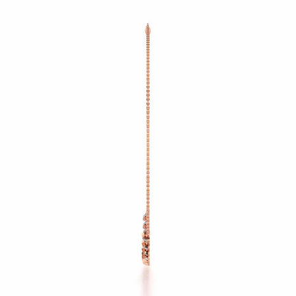 Elegance Gem Silver Necklace - Rose Gold - Image 4