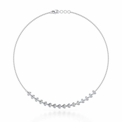 Elegance Gem Silver Necklace - White Gold - Image 2