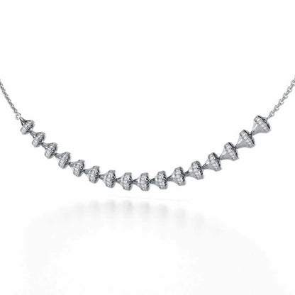 Elegance Gem Silver Necklace - White Gold - Image 3