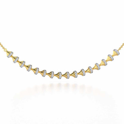 Elegance Gem Silver Necklace - Yellow Gold - Image 1