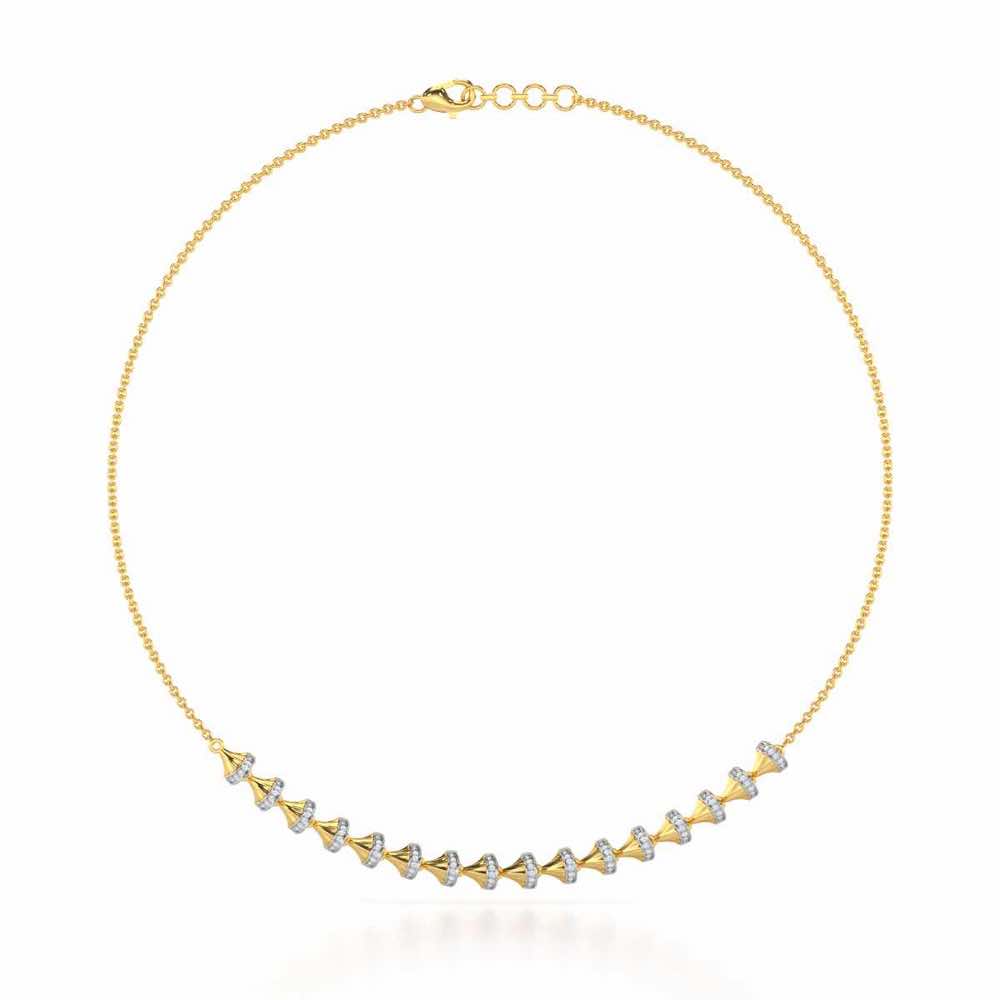 Elegance Gem Silver Necklace - Yellow Gold - Image 2