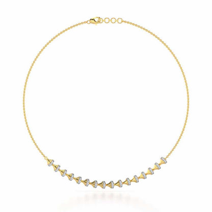 Elegance Gem Silver Necklace - Yellow Gold - Image 2